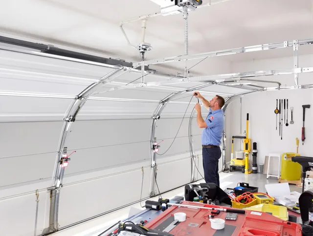 Garage door cable repair service by North Haven Garage Door Repair in North Haven
